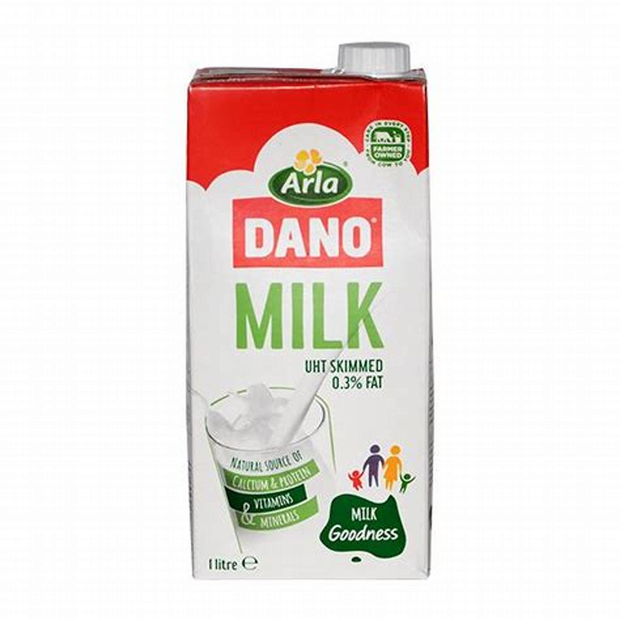 DANO LAIT UHT SKIMMED 0.3% FAT 1LT