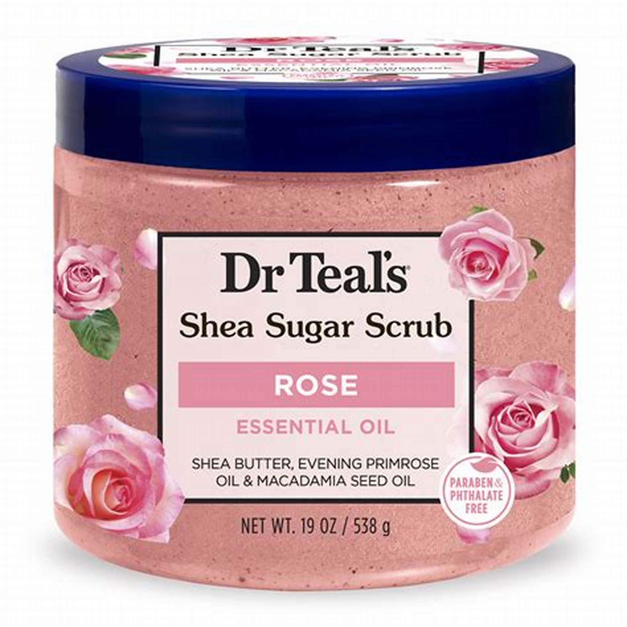 DR TEAL’S SHEA SUGAR SCRUB ROSE ESSENTIAL OIL