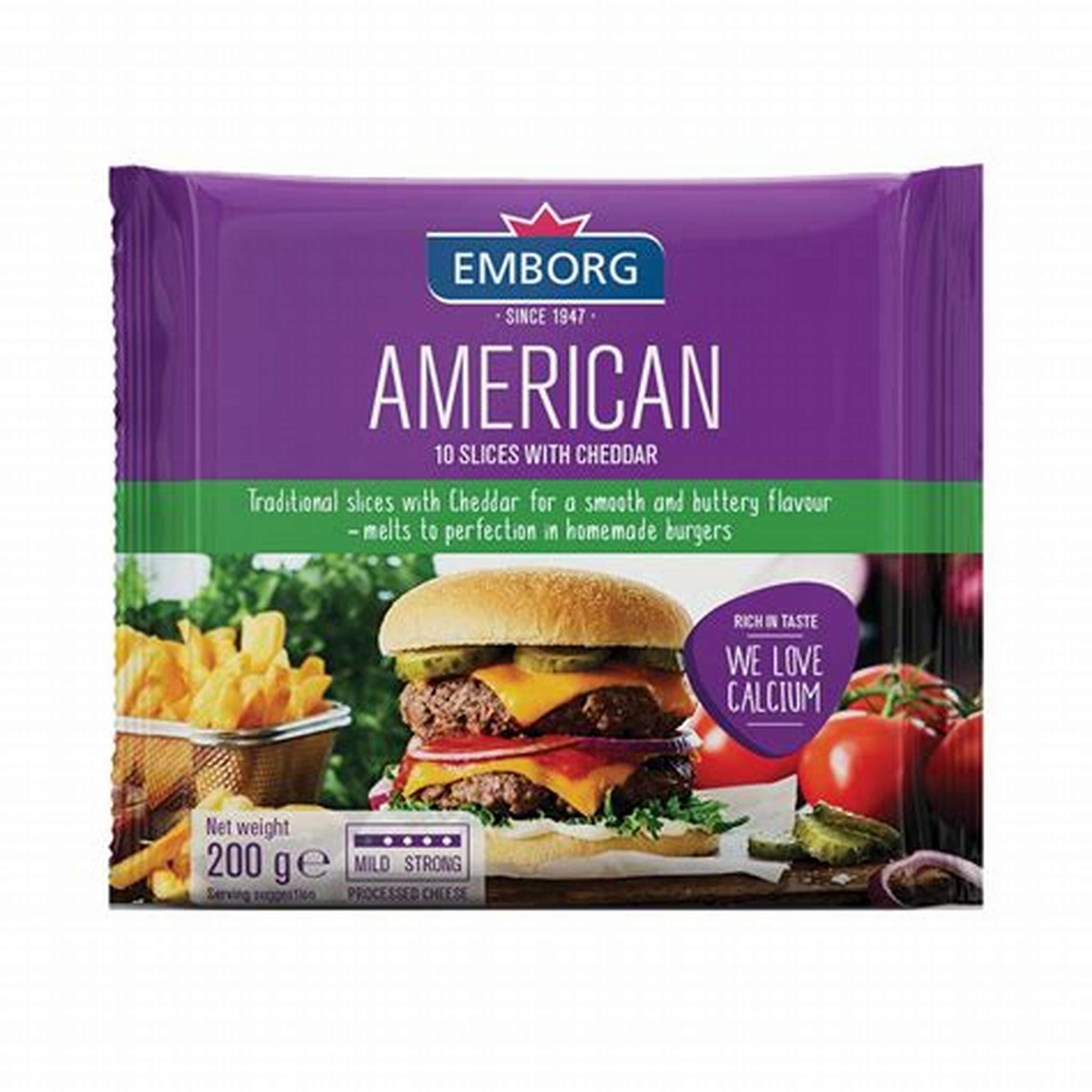 EMBORG AMERICAN SLICE WITH CHEDDAR 200G