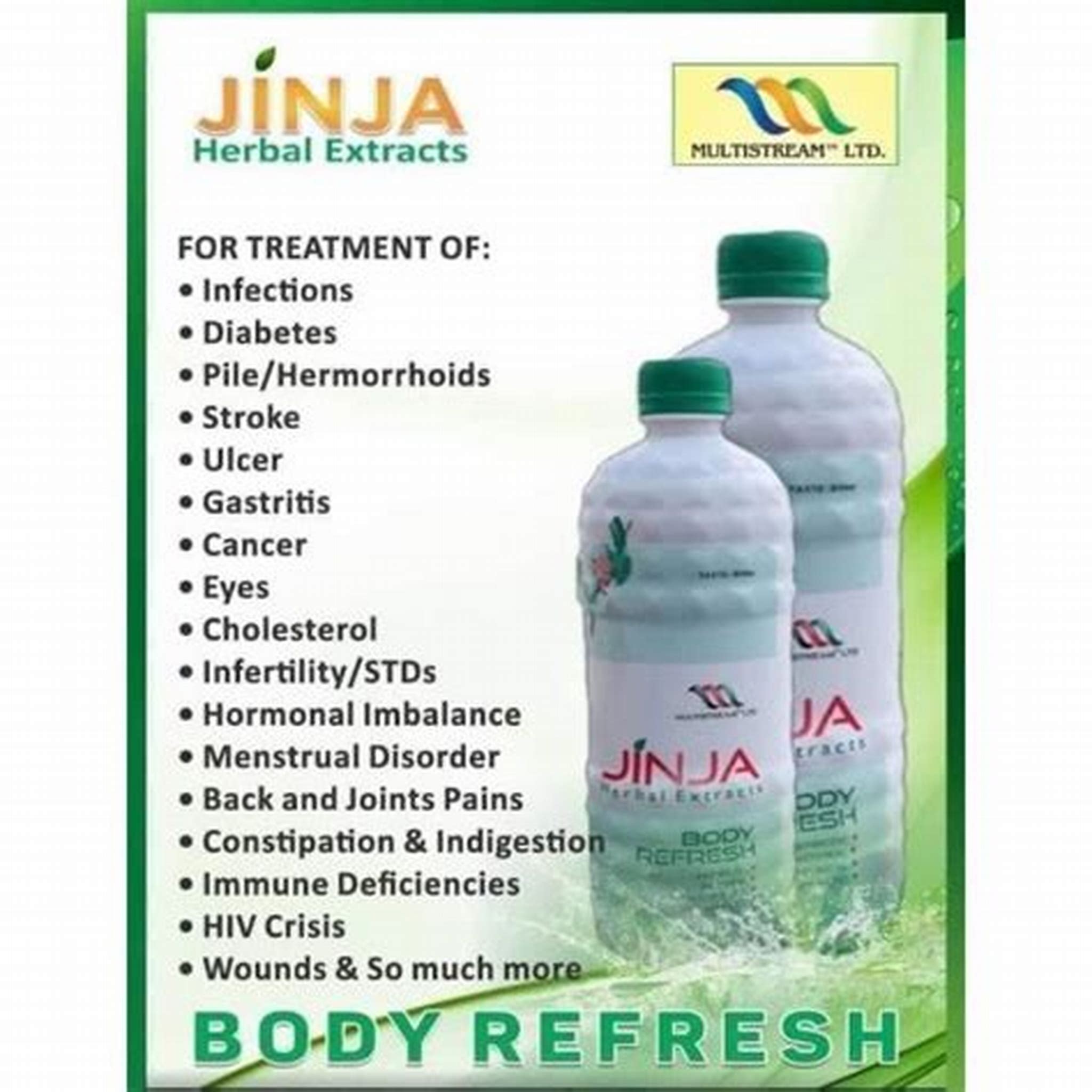 JINJA HERBAL EXTRACTS BODY REFRESH 350ML