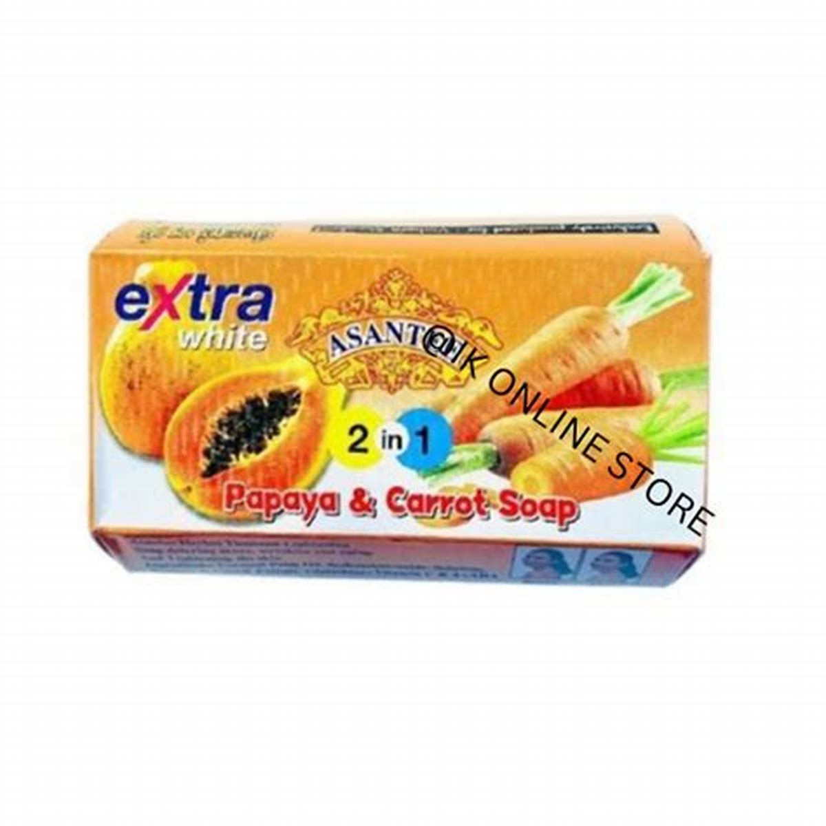 ASHANTEE EXTRA WHITE 2 IN 1 PAPAYA & CARROT SOAP