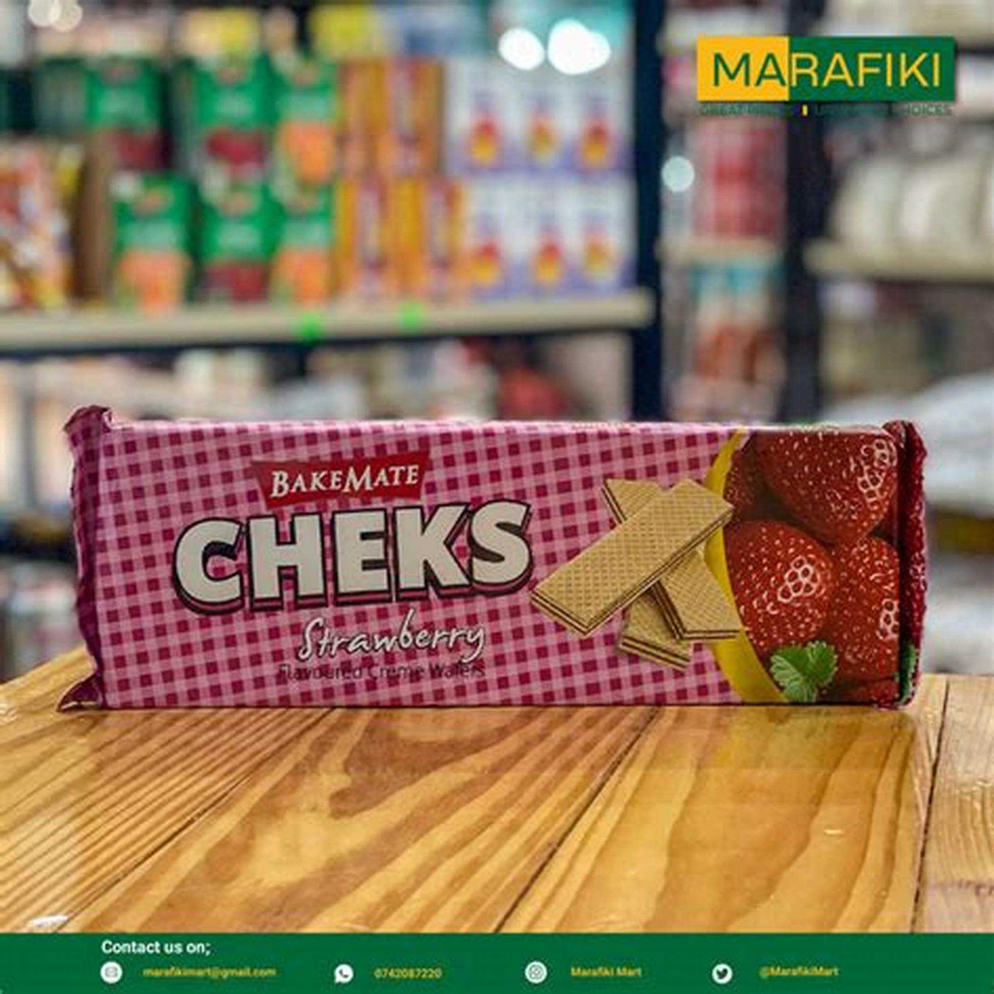 BAKEMATE CHEKS WAFER STRAWBERRY