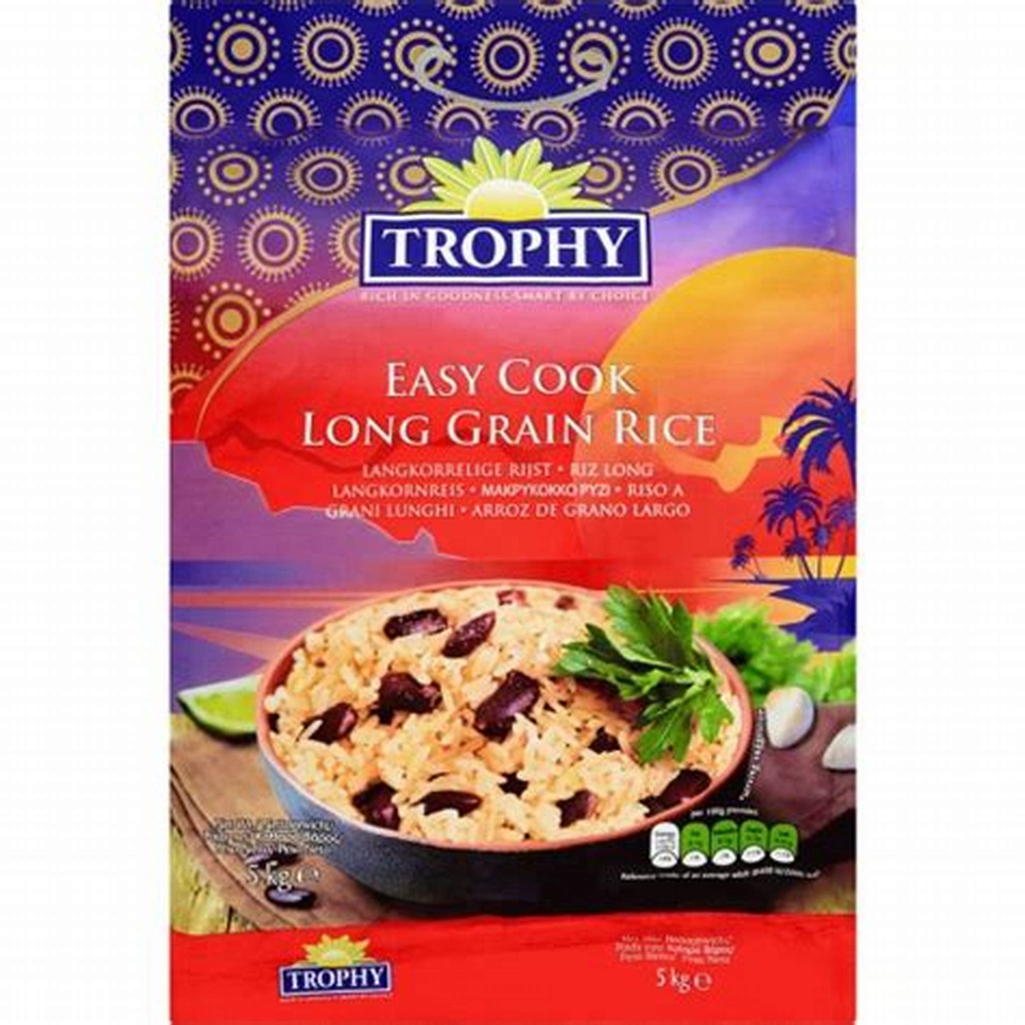 TROPHY EASY COOK LONG GRAIN RICE 5KG